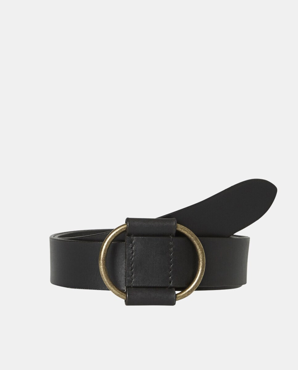 Черный кожаный ремень с овальной пряжкой Pieces, черный
Черный кожаный ремень с овальной пряжкой Pieces, черный