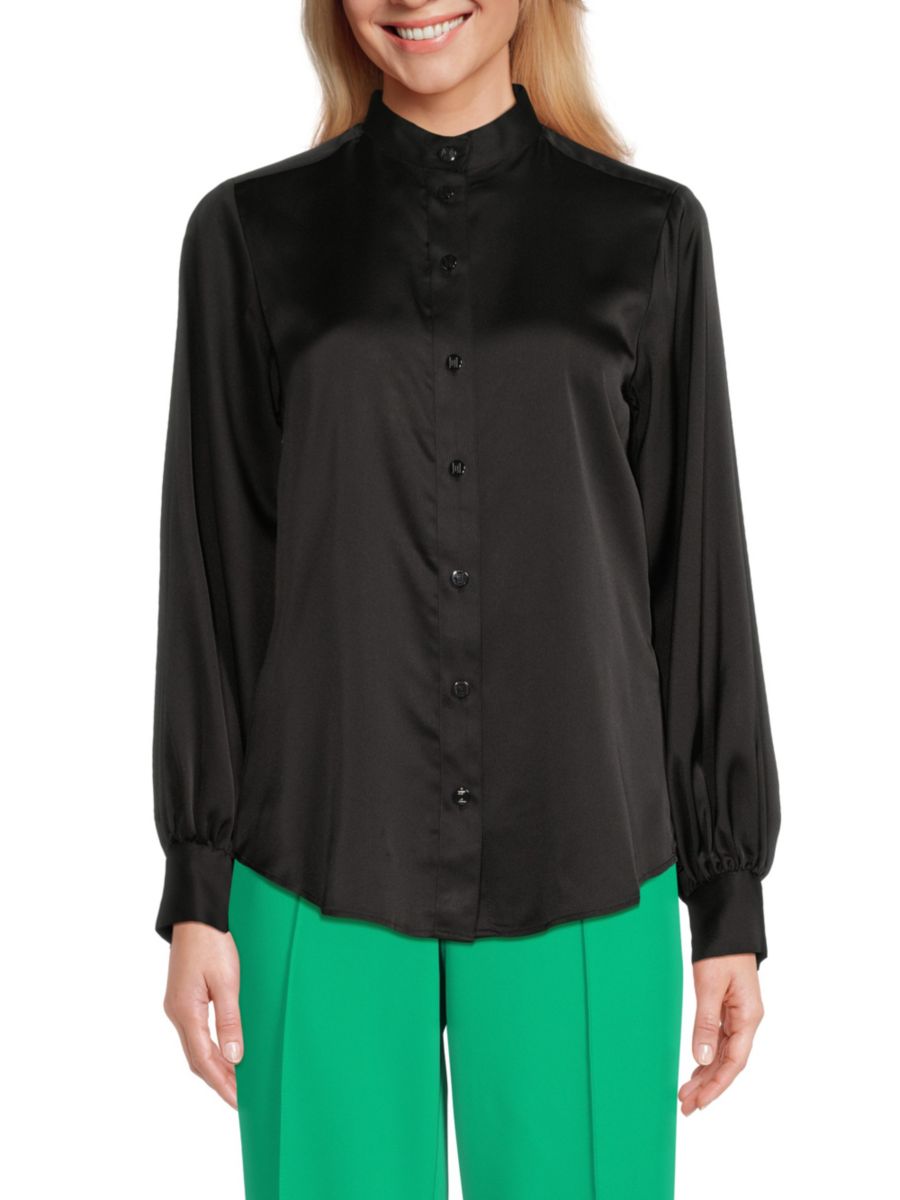 Рубашка с воротником-стойкой и пуговицами Karl Lagerfeld Paris, черный
Рубашка с воротником-стойкой и пуговицами Karl Lagerfeld Paris, черный