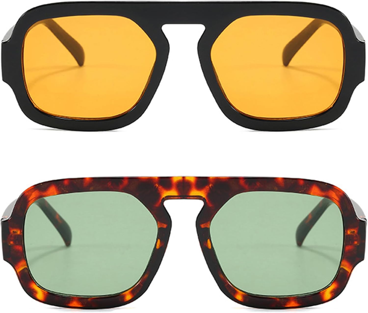 Модные шестиугольные солнцезащитные очки-авиаторы для женщин и мужчин в стиле ретро 70-х годов, квадратные, с плоской верхней частью, геометрические солнцезащитные очки piscm, 2 Pack(tortoise/Green+black/Orange)
Модные шестиугольные солнцезащитные очки-авиаторы для женщин и мужчин в стиле ретро 70-х годов, квадратные, с плоской верхней частью, геометрические солнцезащитные очки piscm, 2 Pack(tortoise/Green+black/Orange)