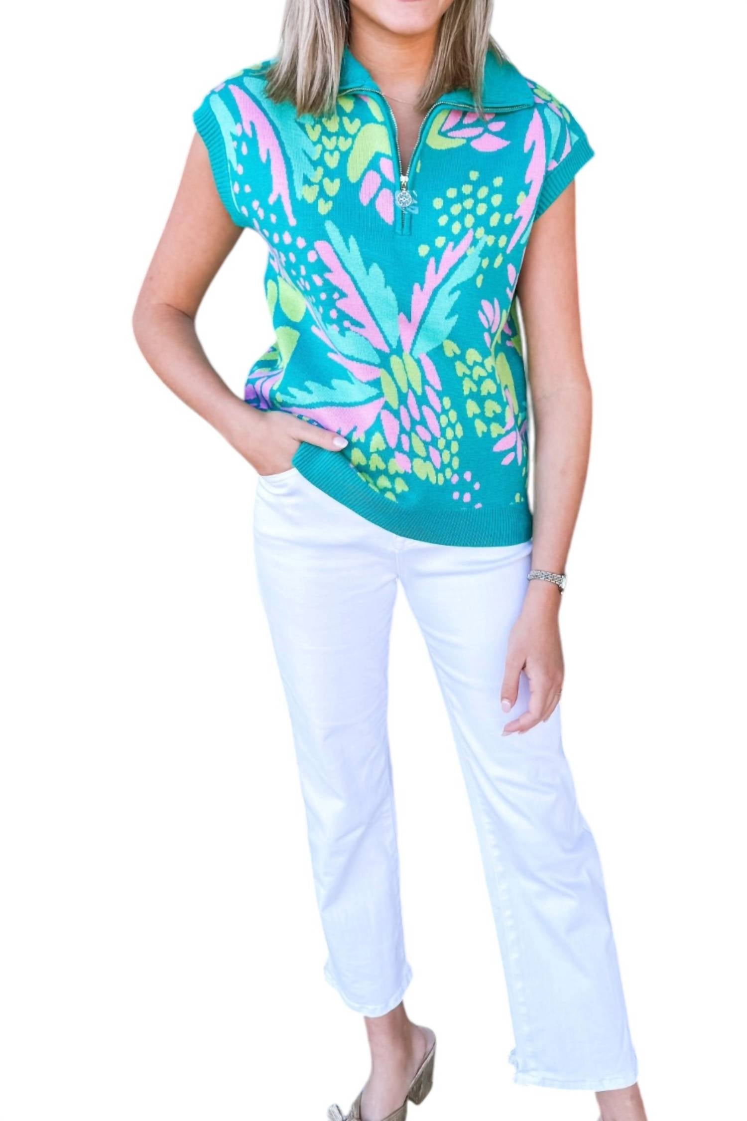 Свитер с принтом в зеленом цвете Mary Square
Свитер с принтом в зеленом цвете Mary Square