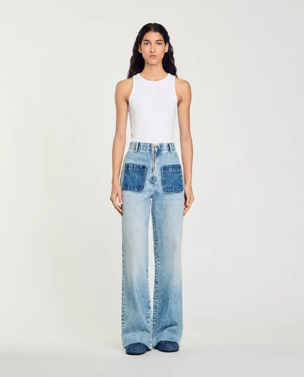 Женские джинсы-бойфренды с завышенной талией и накладными карманами Sandro, светло-голубой
Женские джинсы-бойфренды с завышенной талией и накладными карманами Sandro, светло-голубой