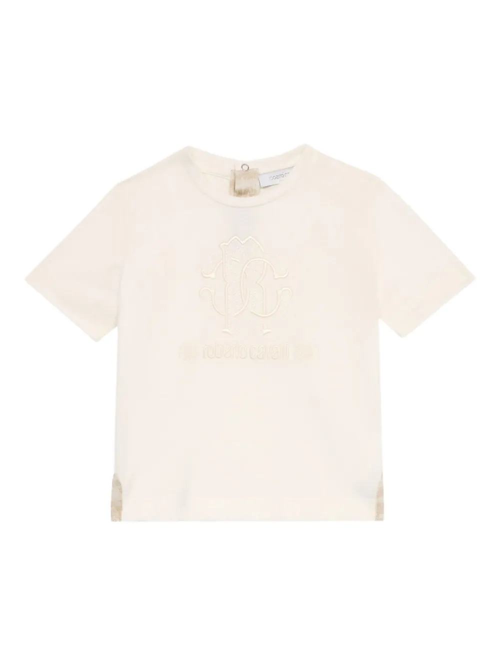 Футболка с вышитым логотипом Roberto Cavalli Junior, слоновая кость
Футболка с вышитым логотипом Roberto Cavalli Junior, слоновая кость