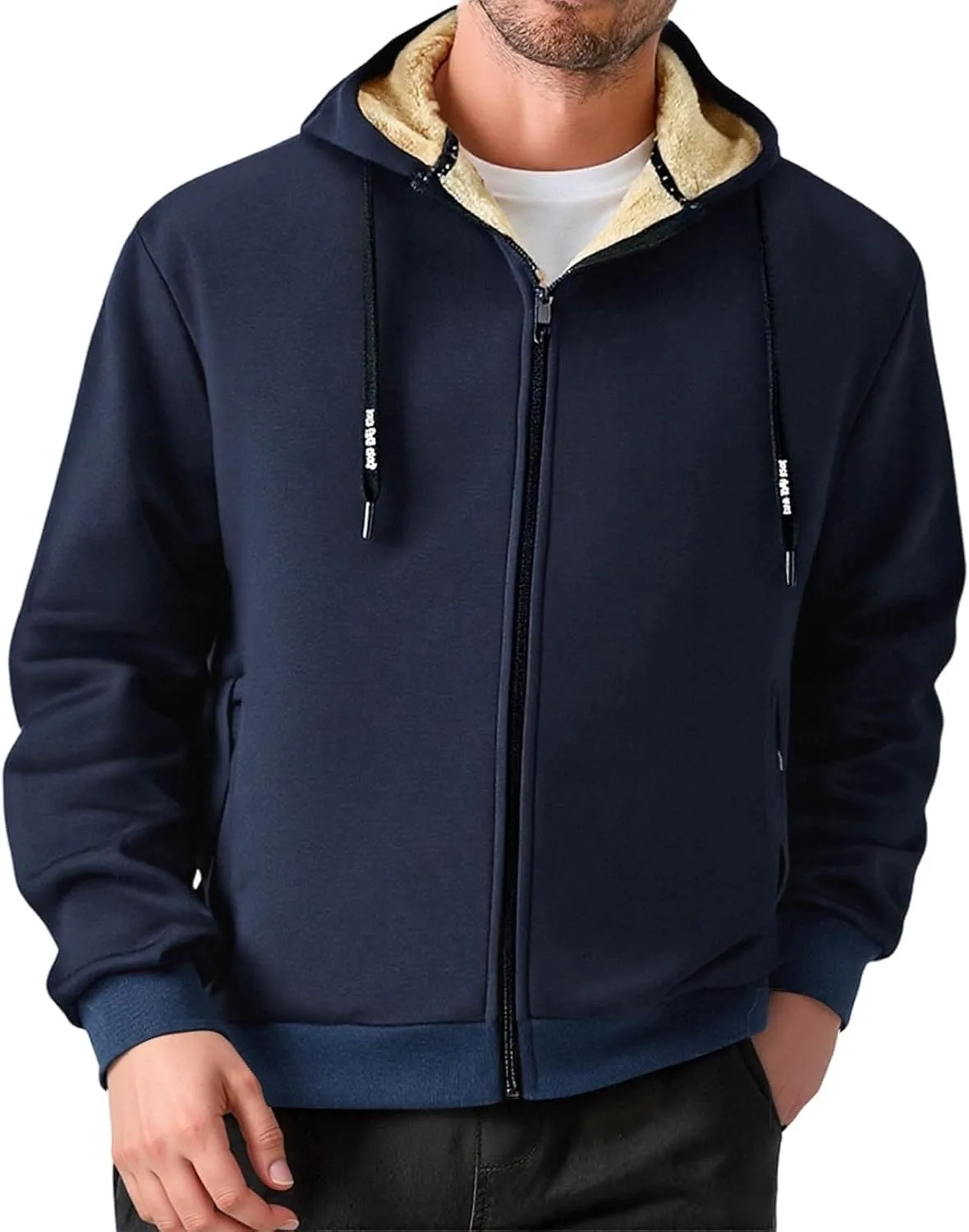 Мужская худи с шерипой на молнии, утепленная флисом
Мужская худи с шерипой на молнии, утепленная флисом