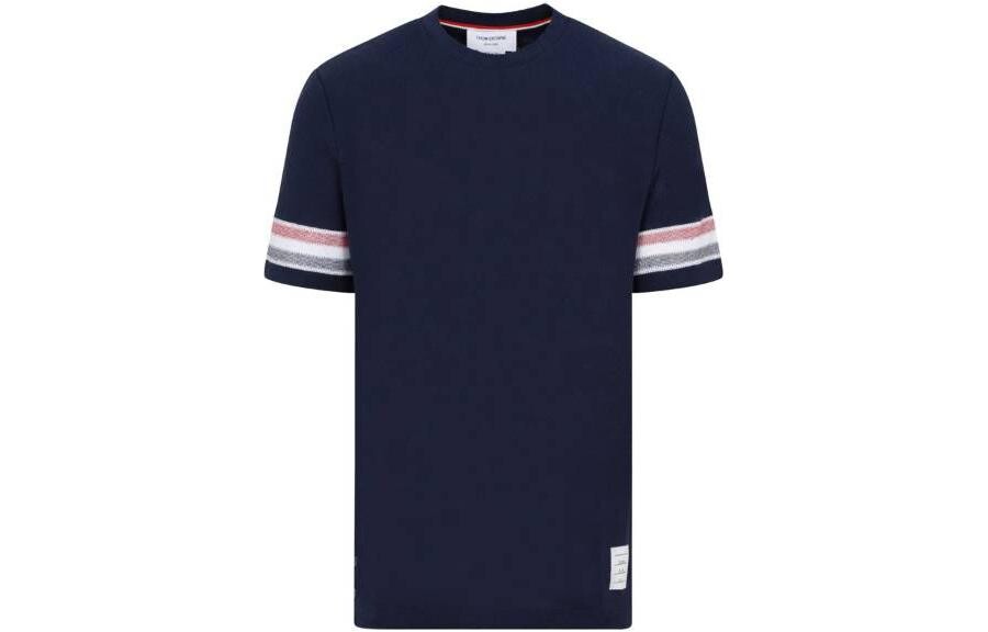 Полосатая футболка с круглым вырезом Thom Browne, синий
Полосатая футболка с круглым вырезом Thom Browne, синий