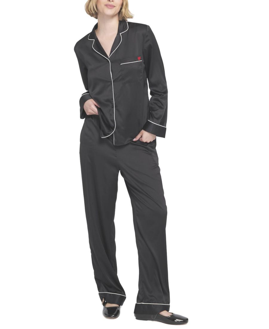 Женский атласный пижамный комплект (длинная пижама) ELLE Collection, Black/ivory
Женский атласный пижамный комплект (длинная пижама) ELLE Collection, Black/ivory