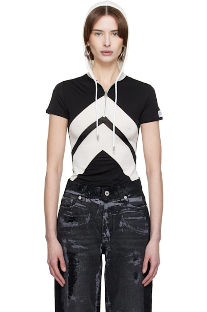 Черно-белая толстовка с капюшоном «The Chevrons» Jean Paul Gaultier 
Черно-белая толстовка с капюшоном «The Chevrons» Jean Paul Gaultier