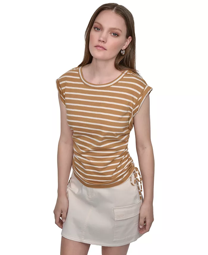 Женская футболка без рукавов с завязками по бокам и сборками DKNY Jeans, желтый
Женская футболка без рукавов с завязками по бокам и сборками DKNY Jeans, желтый