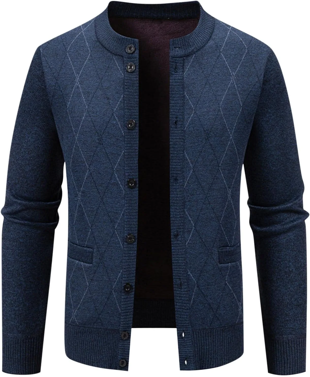 Мужской вязаный свитер с длинным рукавом и воротником
Мужской вязаный свитер с длинным рукавом и воротником