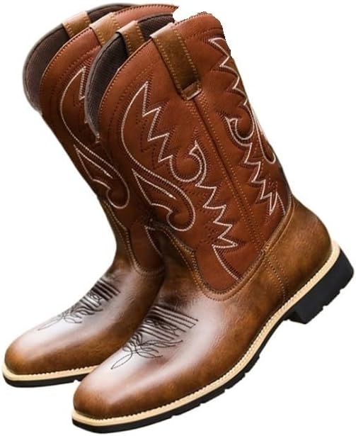 Мужские ковбойские сапоги Zestrelax для широкой стопы с квадратным носком, вестерн-сапоги с классической вышивкой, прочные сапоги без шнурков, коричневый
Мужские ковбойские сапоги Zestrelax для широкой стопы с квадратным носком, вестерн-сапоги с классической вышивкой, прочные сапоги без шнурков, коричневый