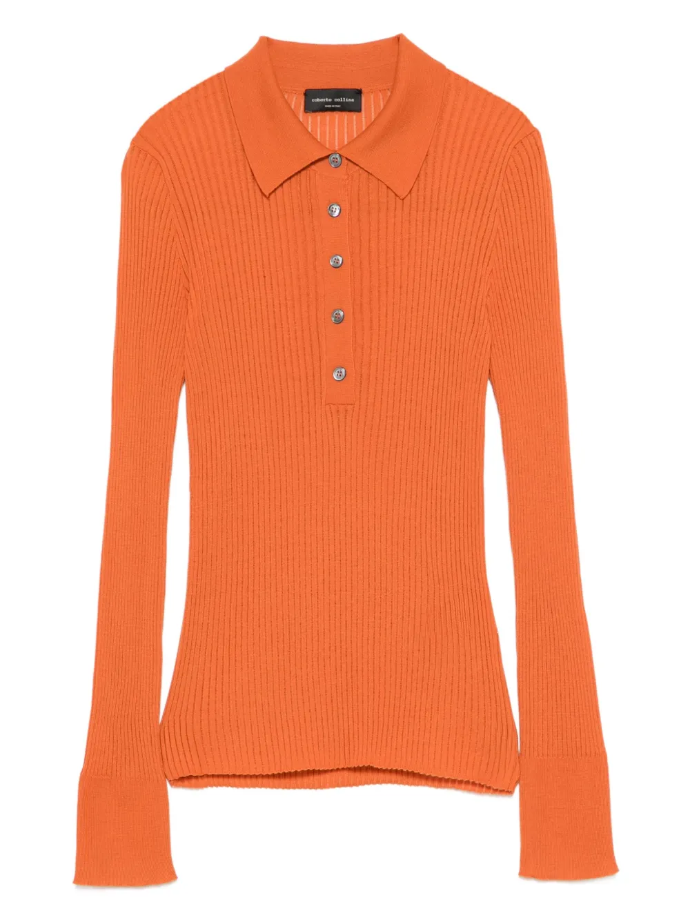 Рельефный свитер с воротником-поло Roberto Collina, оранжевый
Рельефный свитер с воротником-поло Roberto Collina, оранжевый
