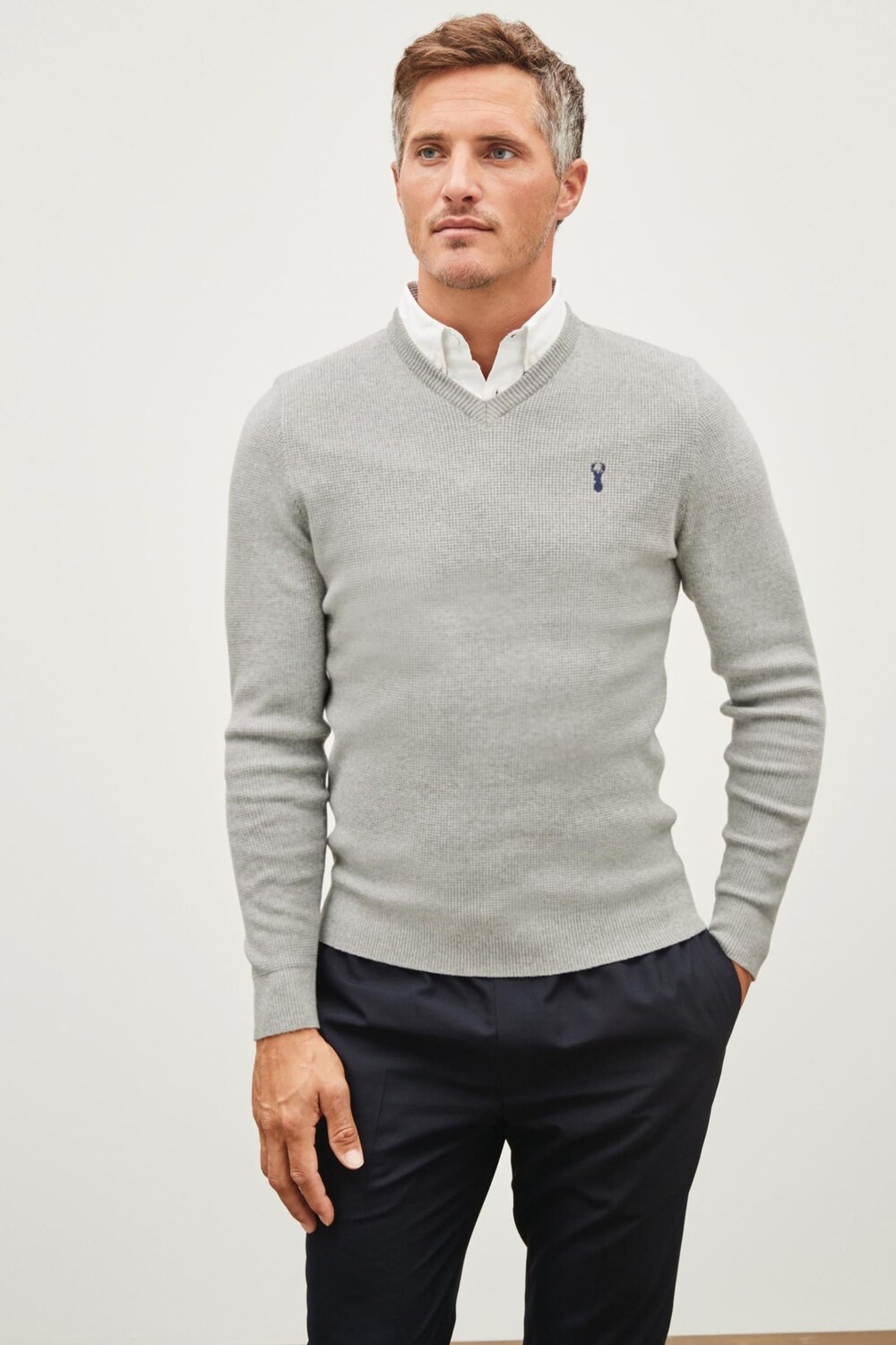 Свитер с рубашечным воротником Next, серый
Свитер с рубашечным воротником Next, серый