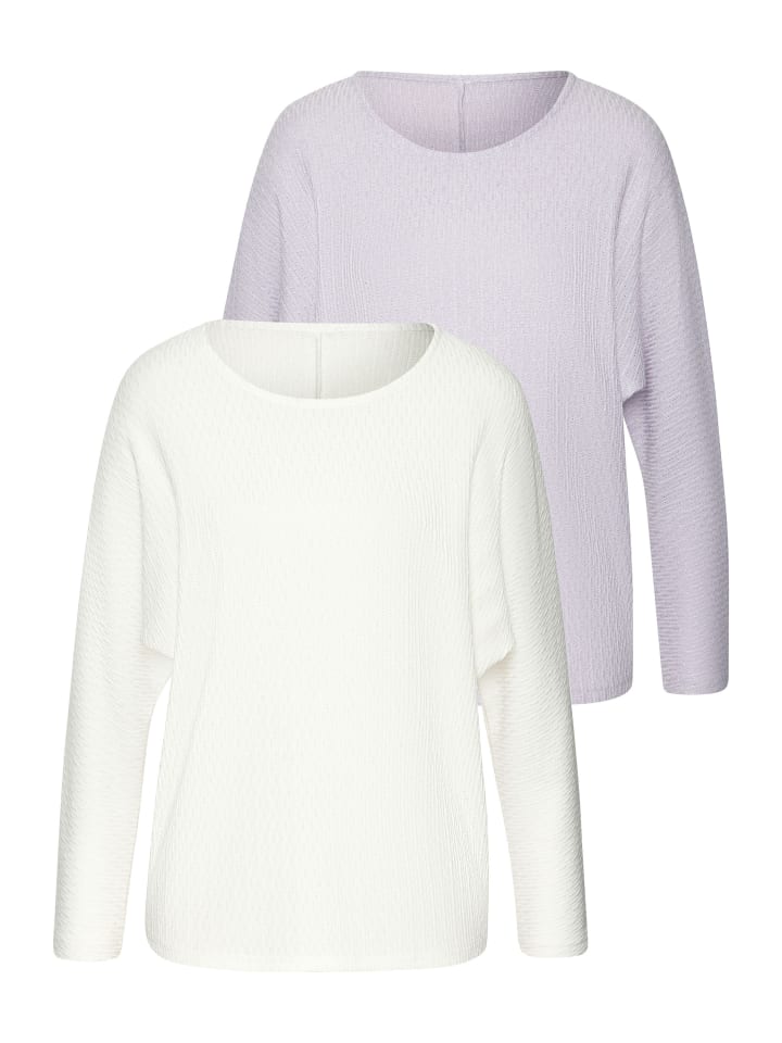 Рубашка с длинными рукавами в кремово-сиреневом цвете Vivance
Рубашка с длинными рукавами в кремово-сиреневом цвете Vivance