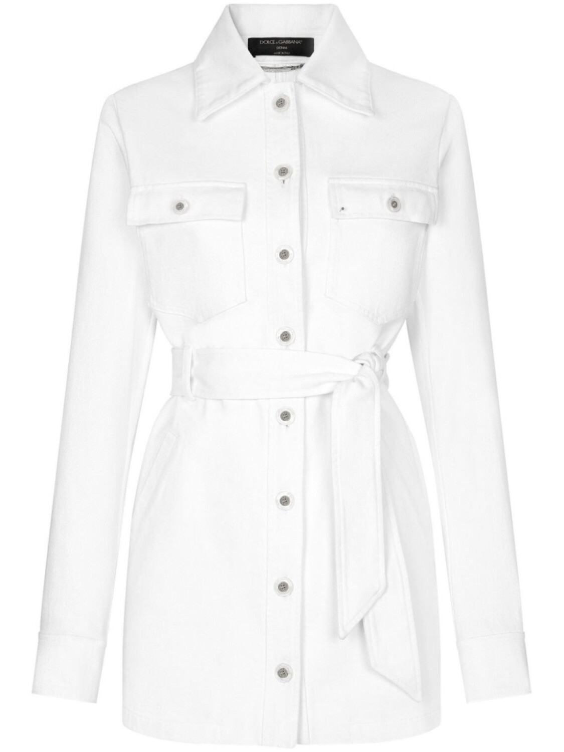 Dolce & Gabbana длинная джинсовая куртка с поясом, белый
Dolce & Gabbana длинная джинсовая куртка с поясом, белый
