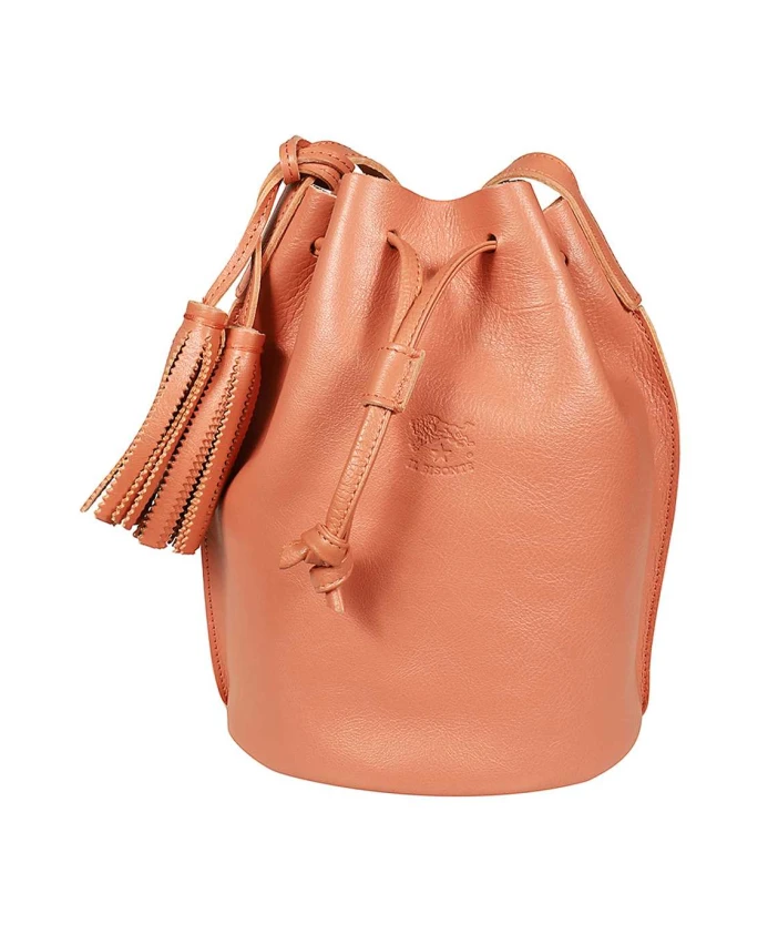 Кожаная сумка-ведро с кисточками и завязками Il Bisonte, розовый
Кожаная сумка-ведро с кисточками и завязками Il Bisonte, розовый