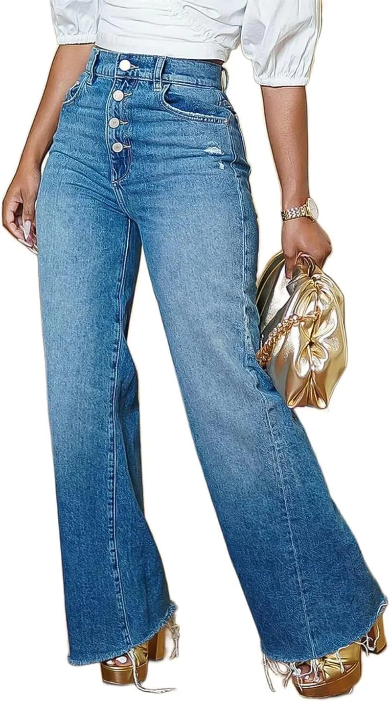 Flamingals женские джинсы с прямыми штанинами, высокой посадкой и рваным краем
Flamingals женские джинсы с прямыми штанинами, высокой посадкой и рваным краем