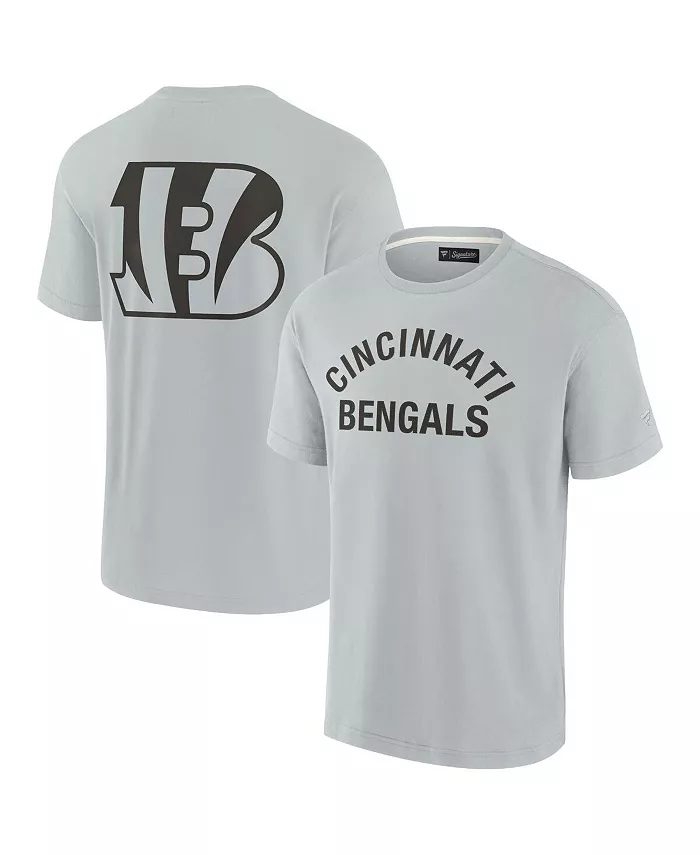 Мужская и женская серая футболка с коротким рукавом Cincinnati Bengals Super Soft Fanatics Signature
Мужская и женская серая футболка с коротким рукавом Cincinnati Bengals Super Soft Fanatics Signature