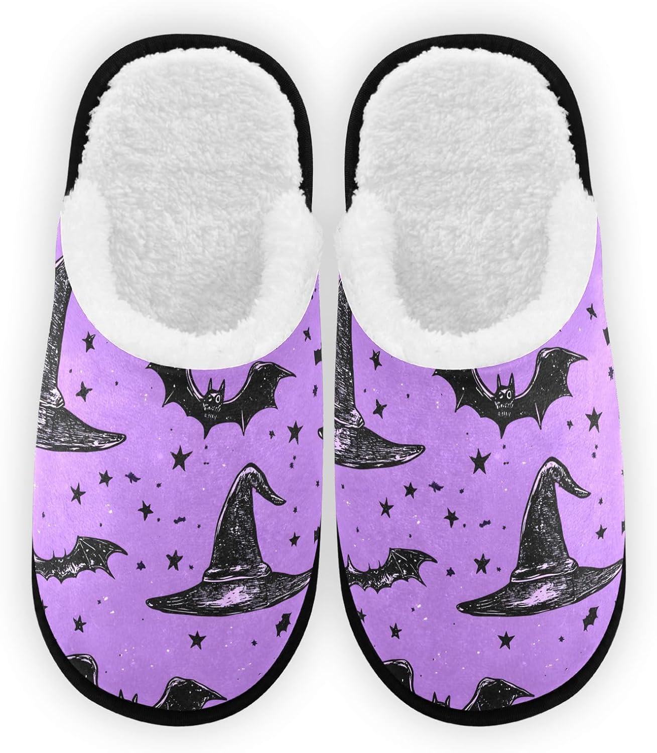 Мягкие тапочки FENOCHE с хэллоуинской шляпой ведьмы, летучей мышью и звездами, для женщин и мужчин, теплые и удобные, для путешествий и спа, нескользящие домашние тапочки, Multicolor
Мягкие тапочки FENOCHE с хэллоуинской шляпой ведьмы, летучей мышью и звездами, для женщин и мужчин, теплые и удобные, для путешествий и спа, нескользящие домашние тапочки, Multicolor