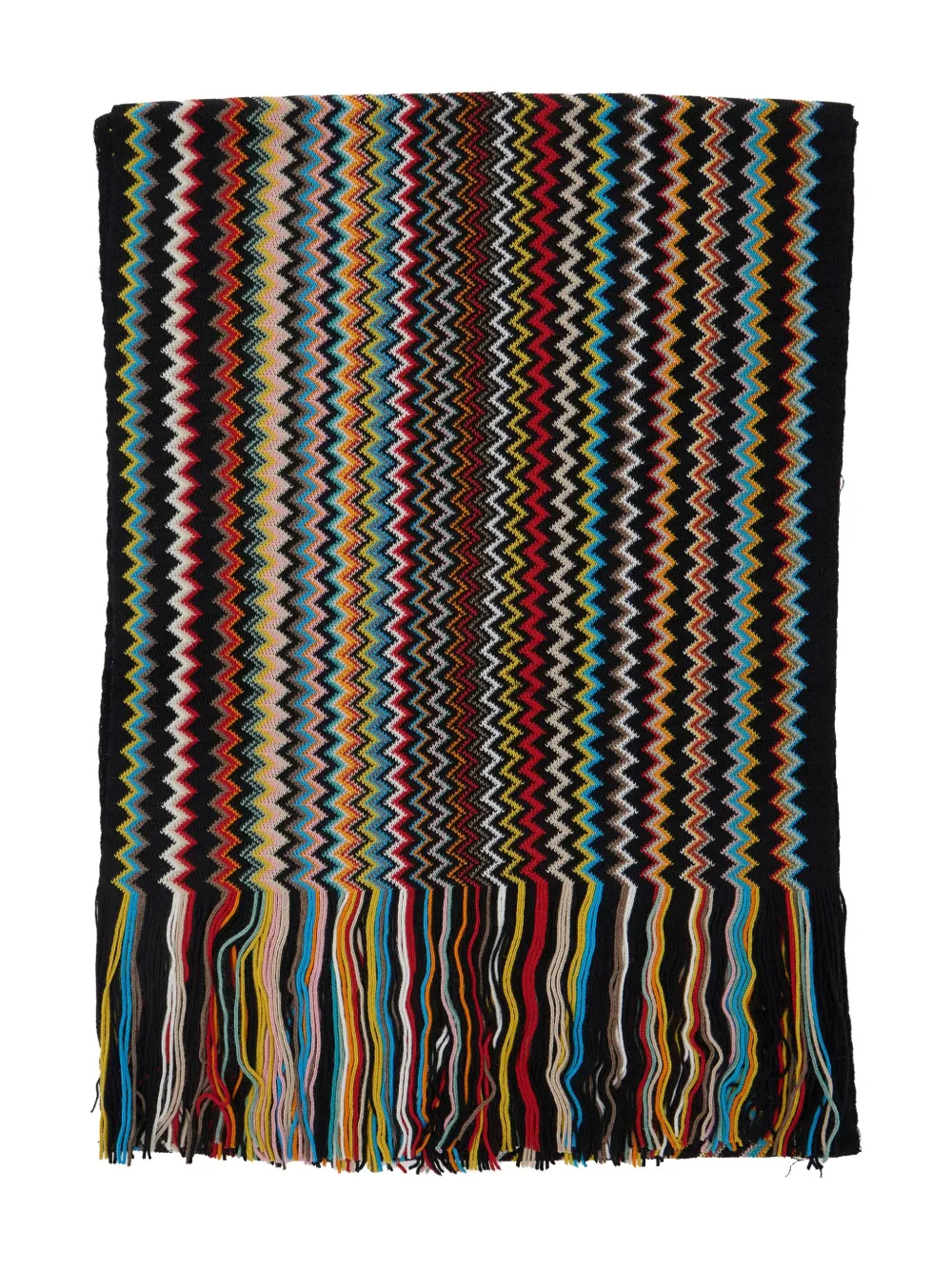 Шарф с бахромой и узором зигзаг Missoni, черный
Шарф с бахромой и узором зигзаг Missoni, черный