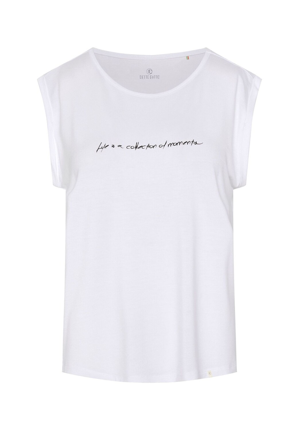 Топ с нежной надписью DETTO FATTO, белый
Топ с нежной надписью DETTO FATTO, белый