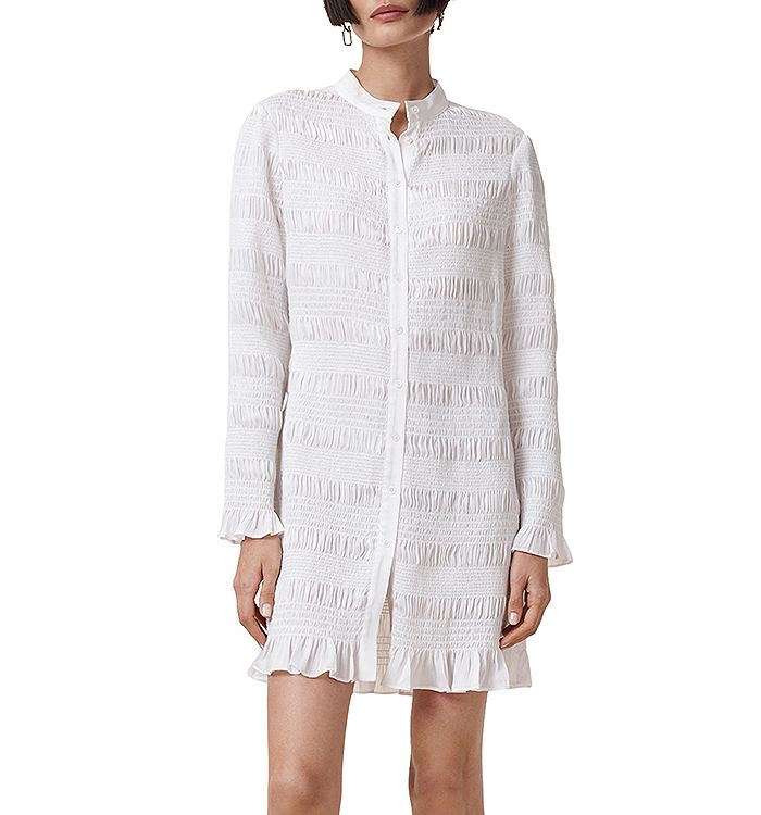 Мини-платье Meg с пуговицами спереди ALLSAINTS, белый 
Мини-платье Meg с пуговицами спереди ALLSAINTS, белый