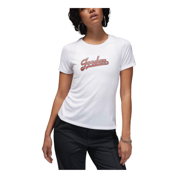 Футболка с рисунком, приталенная футболка, азиатские размеры Air Jordan, белый 
Футболка с рисунком, приталенная футболка, азиатские размеры Air Jordan, белый