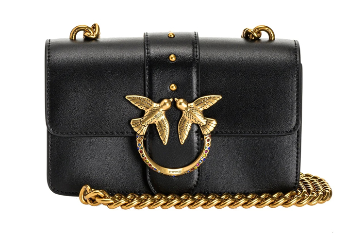 PINKO Сумка через плечо мини из коровьей кожи, женская, черная
PINKO Сумка через плечо мини из коровьей кожи, женская, черная