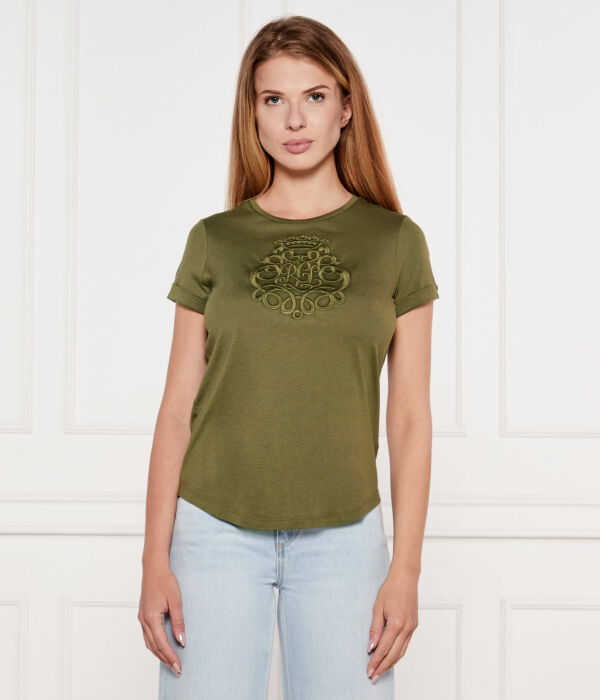 Футболка Пима Relaxed fit Lauren Ralph Lauren, хаки 
Футболка Пима Relaxed fit Lauren Ralph Lauren, хаки