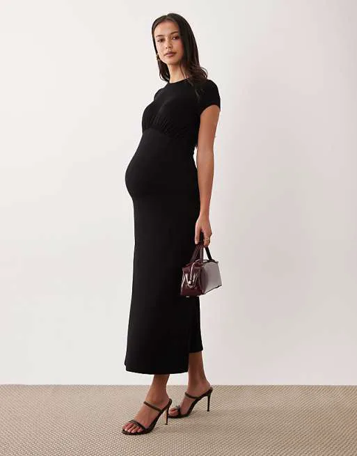 Черное чайное платье миди со сборками спереди ASOS DESIGN Maternity
Черное чайное платье миди со сборками спереди ASOS DESIGN Maternity