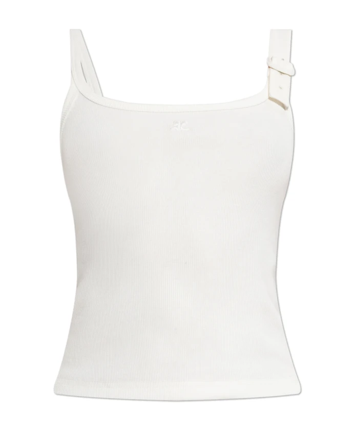 Топ в рубчик без рукавов Courrã¨Ges, белый
Топ в рубчик без рукавов Courrã¨Ges, белый