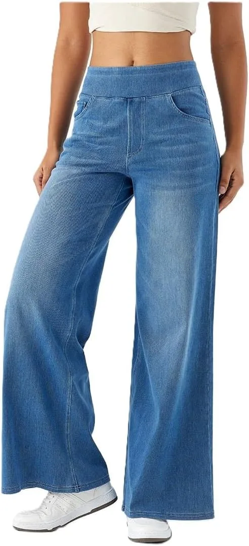 Плюс-сайз джинсовые широкие женские йога-штаны, завышенная талия MMFDC
Плюс-сайз джинсовые широкие женские йога-штаны, завышенная талия MMFDC