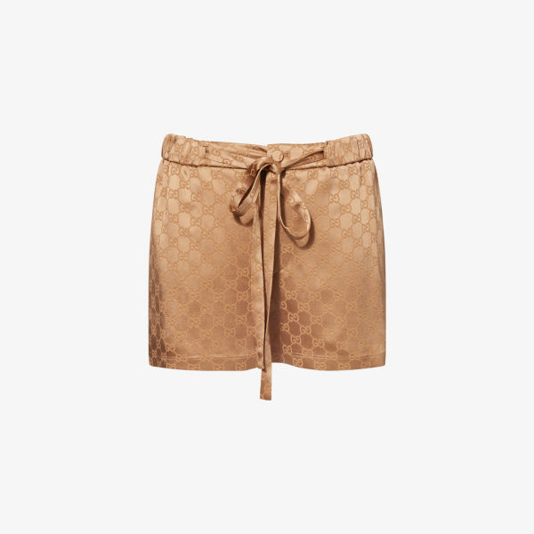 Шорты Gucci с тисненым монограммным принтом, бронзовый
Шорты Gucci с тисненым монограммным принтом, бронзовый