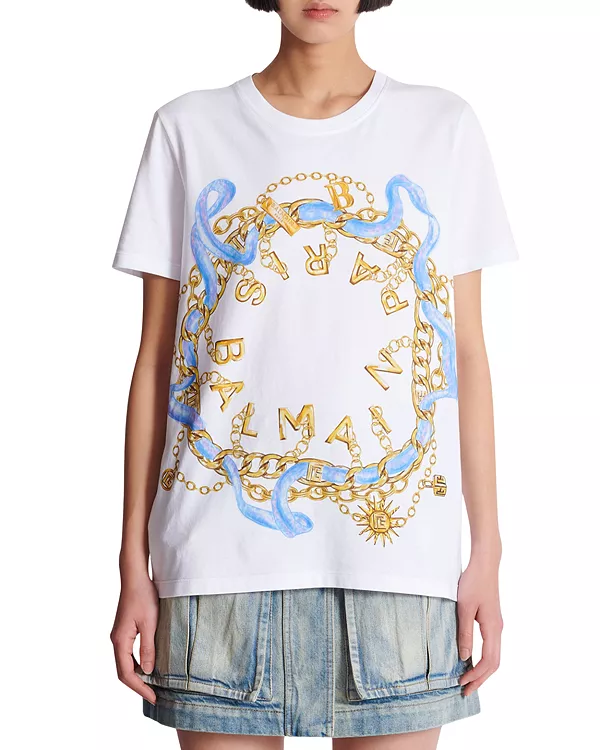 Футболка с принтом в виде цепочки Balmain Paris. Balmain, белый
Футболка с принтом в виде цепочки Balmain Paris. Balmain, белый