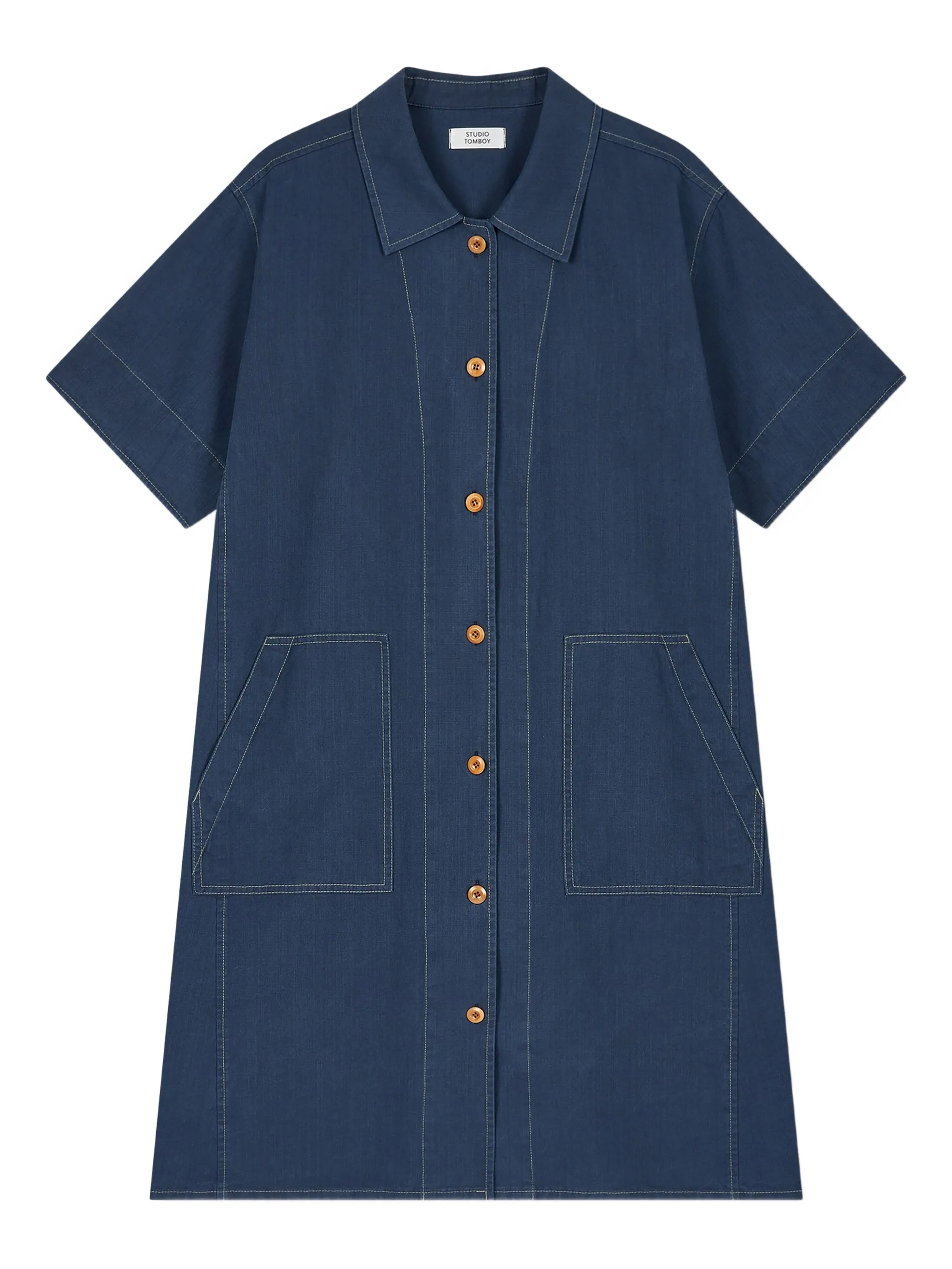 Джинсовое платье на пуговицах Studio Tomboy, синий
Джинсовое платье на пуговицах Studio Tomboy, синий