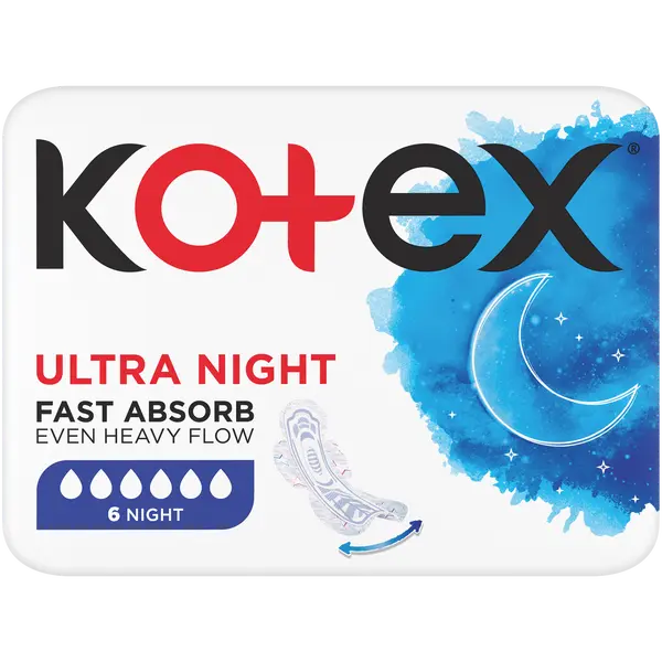 Гигиенические прокладки, 6 шт./1 упаковка. Kotex Ultra night single
Гигиенические прокладки, 6 шт./1 упаковка. Kotex Ultra night single