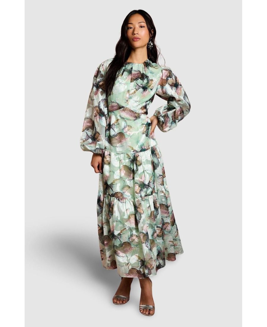 Женское жаккардовое платье-мидакси с пышными рукавами Coast, Sage
Женское жаккардовое платье-мидакси с пышными рукавами Coast, Sage