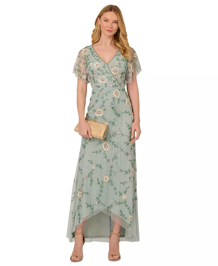 Женское платье миди с сетчатыми вставками и рукавами-фонариками, украшенное бусинами Adrianna Papell, синий
Женское платье миди с сетчатыми вставками и рукавами-фонариками, украшенное бусинами Adrianna Papell, синий