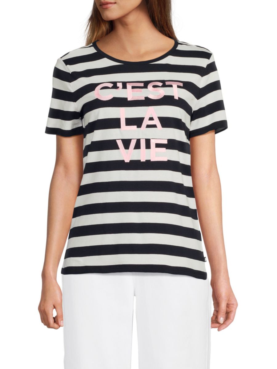 Полосатая футболка с рисунком C'est La Vie Karl Lagerfeld Paris, цвет Parfait Pink Stripe Multi
Полосатая футболка с рисунком C'est La Vie Karl Lagerfeld Paris, цвет Parfait Pink Stripe Multi