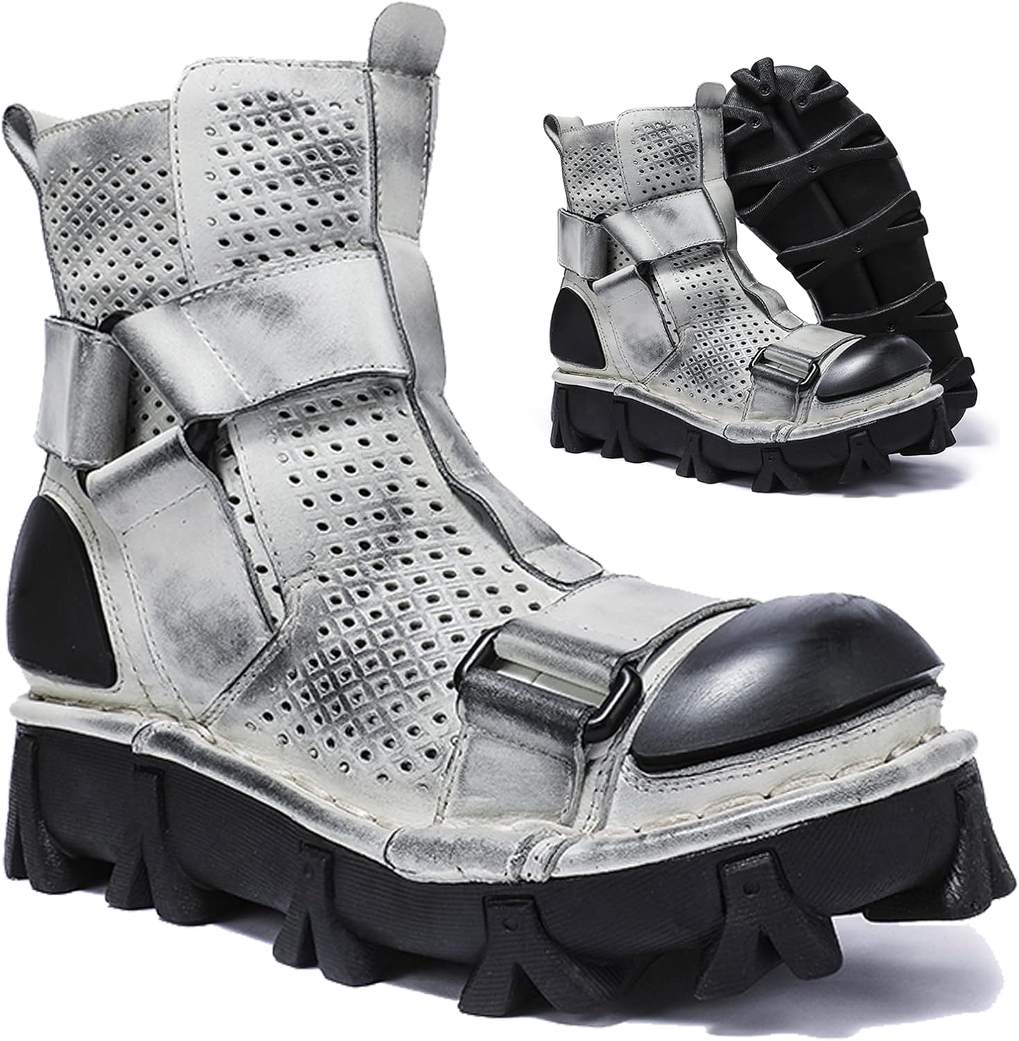 Мужские зимние байкерские ботинки wogq из натуральной кожи, военные боевые ботинки, готические панк ботинки средней длины, пустынные ботинки на платформе с молнией, серый
Мужские зимние байкерские ботинки wogq из натуральной кожи, военные боевые ботинки, готические панк ботинки средней длины, пустынные ботинки на платформе с молнией, серый