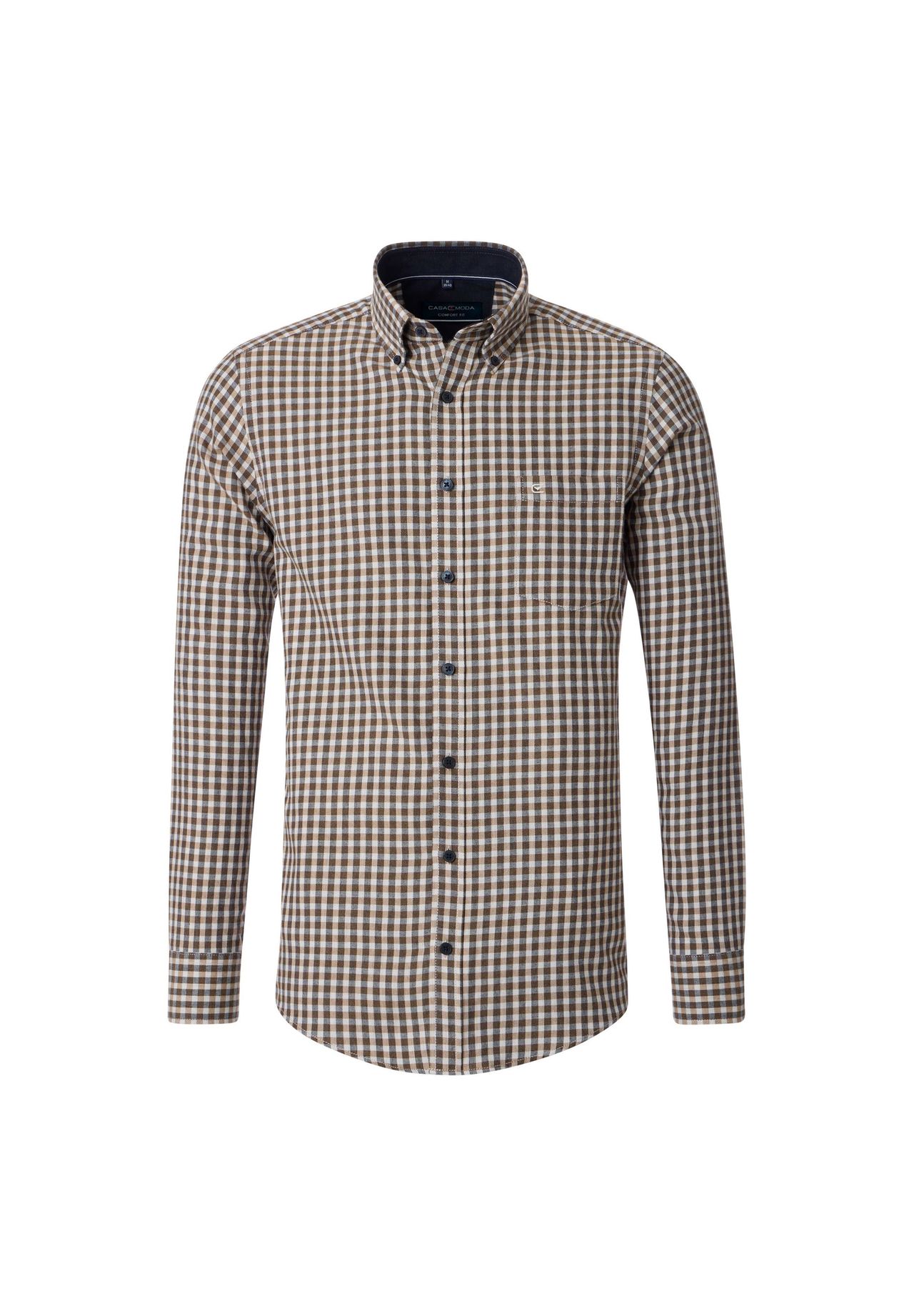 Мужская повседневная рубашка в клетку, комфортная посадка CASAMODA, бежевый
Мужская повседневная рубашка в клетку, комфортная посадка CASAMODA, бежевый