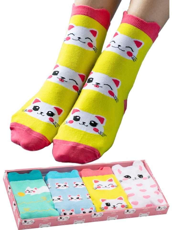 Носки Corimori Witzige Katzen Baumwolle Socken 4er Geschenk-Verpackung, цвет Gelb-kombi
Носки Corimori Witzige Katzen Baumwolle Socken 4er Geschenk-Verpackung, цвет Gelb-kombi