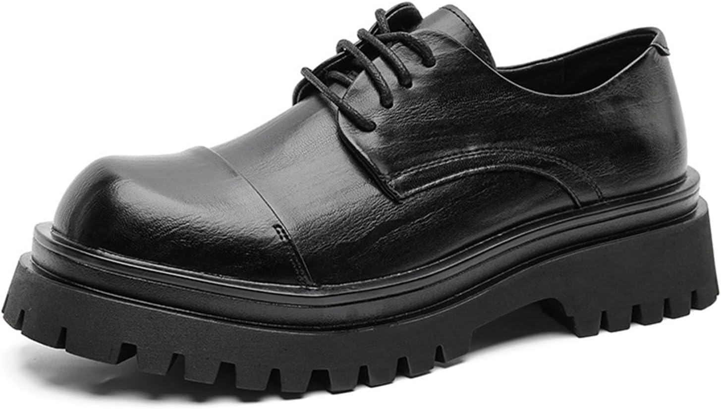 Мужские кожаные туфли дерби с закрытой шнуровкой, платформой и классическим круглым носком, противоскользящей подошвой, для офиса, повседневной носки и делового стиля Bzikbge, черный
Мужские кожаные туфли дерби с закрытой шнуровкой, платформой и классическим круглым носком, противоскользящей подошвой, для офиса, повседневной носки и делового стиля Bzikbge, черный