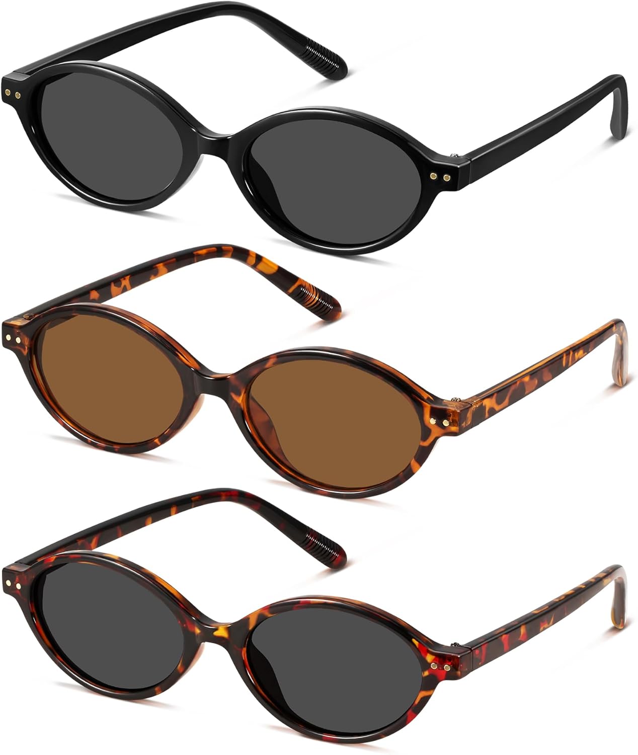 Солнцезащитные очки GRFISIA Retro Oval для женщин, модные винтажные дизайнерские очки в стиле 90-х и Y2K, защита от УФ-излучения UV400, (3pcs) Black/Gray+tortoise/Brown+tortoise/Gray
Солнцезащитные очки GRFISIA Retro Oval для женщин, модные винтажные дизайнерские очки в стиле 90-х и Y2K, защита от УФ-излучения UV400, (3pcs) Black/Gray+tortoise/Brown+tortoise/Gray