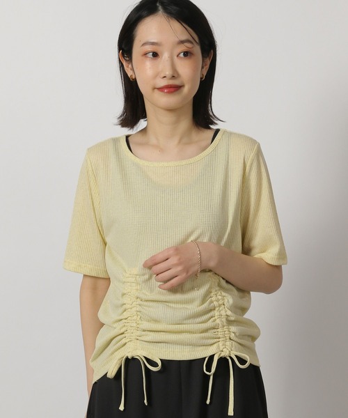 Футболка с коротким рукавом, прозрачная махровая ткань, шнуровка LAKOLE, желтый
Футболка с коротким рукавом, прозрачная махровая ткань, шнуровка LAKOLE, желтый