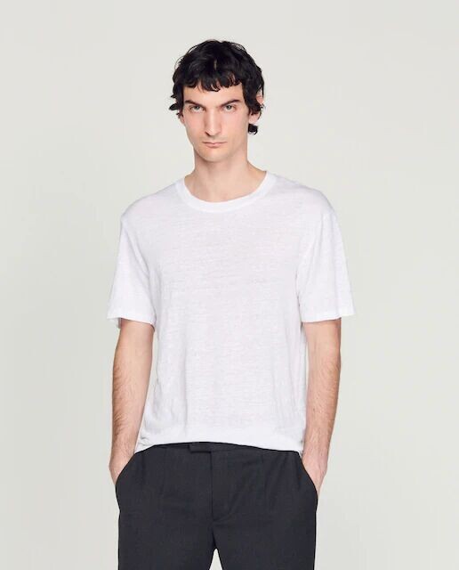 Мужская льняная футболка с короткими рукавами Sandro, белый
Мужская льняная футболка с короткими рукавами Sandro, белый