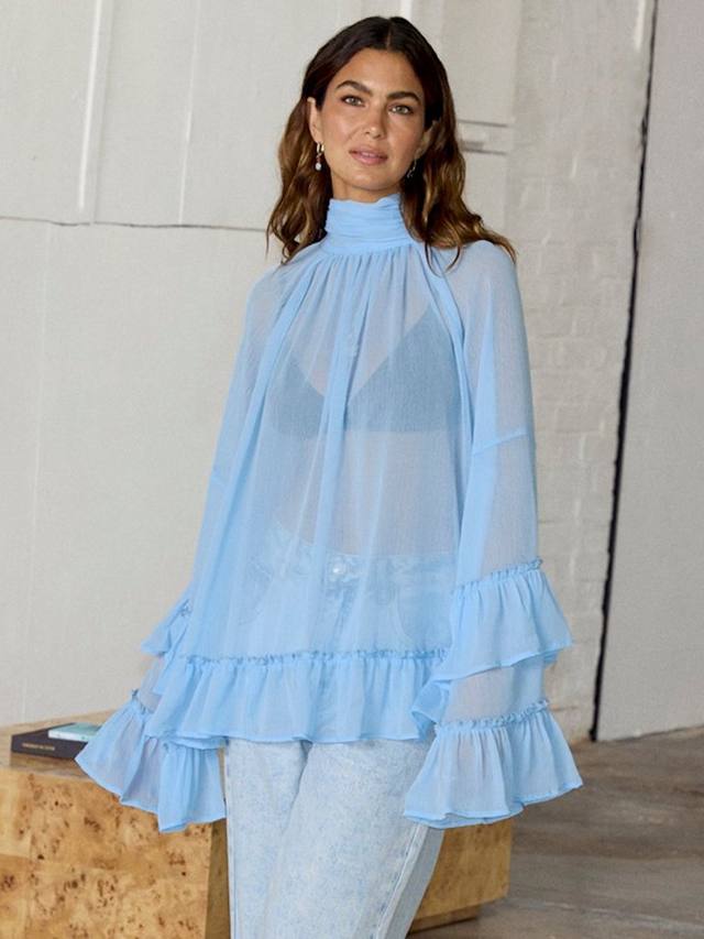 Прозрачный топ с оборками от элинор Never Fully Dressed, цвет Pastel Blue
Прозрачный топ с оборками от элинор Never Fully Dressed, цвет Pastel Blue