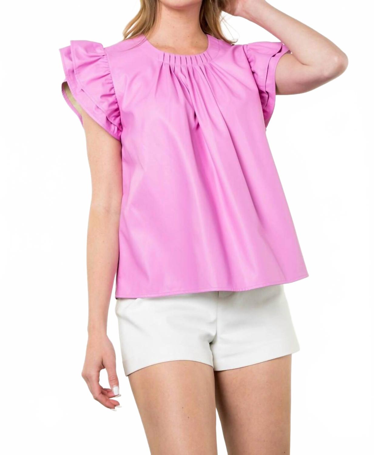 Ками с рукавами-крылышками кожаный топ в цвете цикламен Les amis, Cyclamen
Ками с рукавами-крылышками кожаный топ в цвете цикламен Les amis, Cyclamen