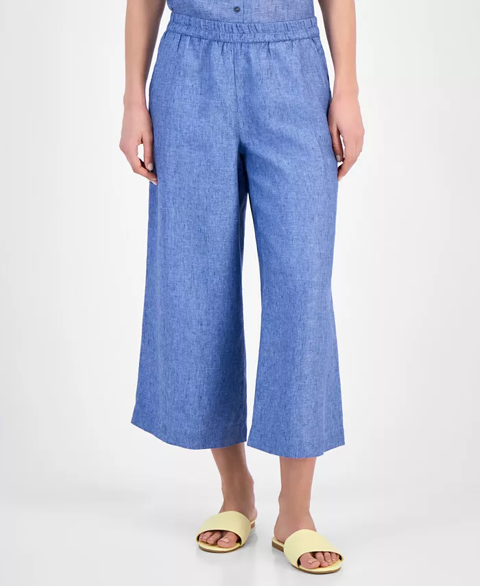 Женские укороченные брюки-клеш из 100% льна Charter Club, синий
Женские укороченные брюки-клеш из 100% льна Charter Club, синий