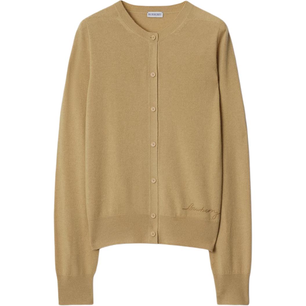 Кашемировый кардиган с вышитым логотипом Burberry, цвет хаки
Кашемировый кардиган с вышитым логотипом Burberry, цвет хаки