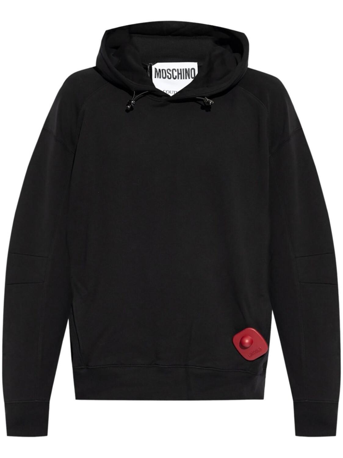 Толстовка с капюшоном Moschino из хлопка с защитной биркой, черный
Толстовка с капюшоном Moschino из хлопка с защитной биркой, черный