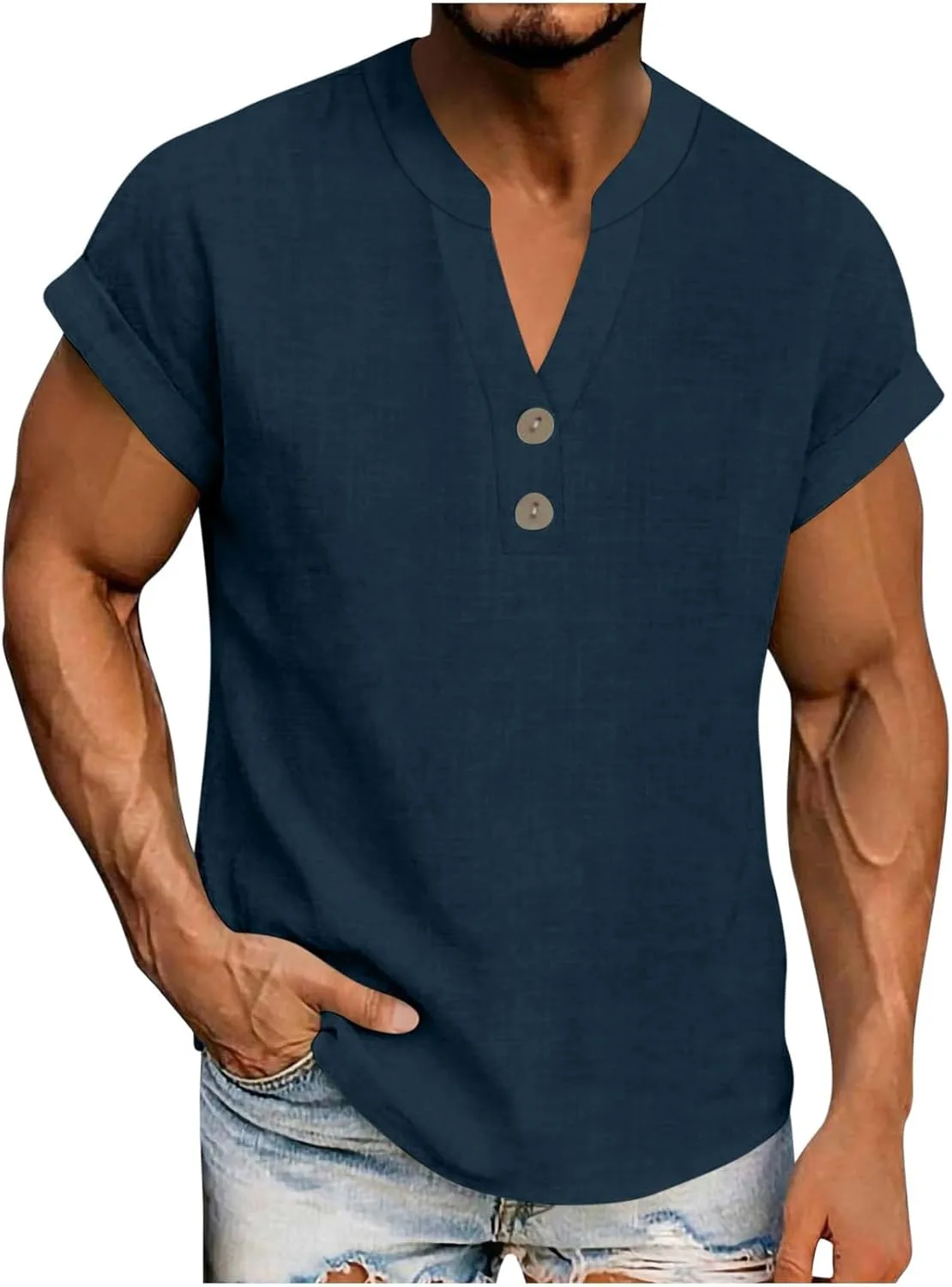 Мужская летняя туника Casual Henley с V-образным вырезом и коротким рукавом Xiaojmake
Мужская летняя туника Casual Henley с V-образным вырезом и коротким рукавом Xiaojmake